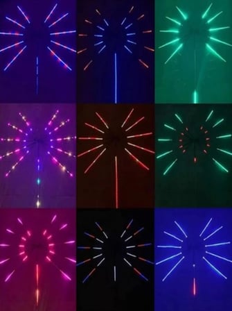 RGB Sese Duyarlı Bluetootlu Ekolayzer USB Girişli Gökkuşağı Led - Kumandalı - Uygulamadan Kontrollü