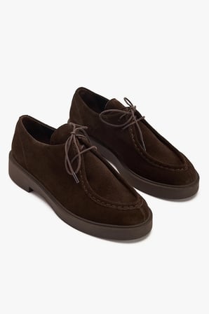 Kadın Deri Günlük Ayakkabı – Bağcıklı Hakiki Süet Loafer