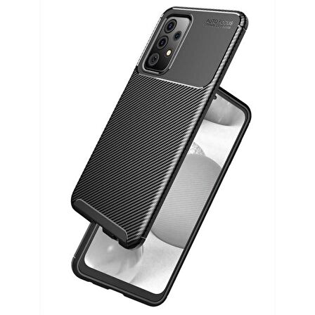 Smcase Samsung Galaxy A52s 5G Kılıf Negro Karbon Dokulu Silikon  Nano Ekran Koruyucu