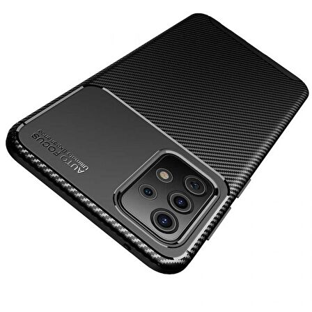 Smcase Samsung Galaxy A52s 5G Kılıf Negro Karbon Dokulu Silikon  Nano Ekran Koruyucu