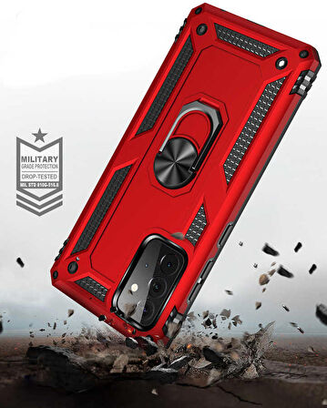 Smcase Samsung Galaxy A52s 5G Kılıf Vega Yüzüklü Tank Silikon