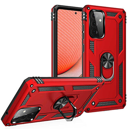 Smcase Samsung Galaxy A52s 5G Kılıf Vega Yüzüklü Tank Silikon