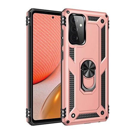 Smcase Samsung Galaxy A52s 5G Kılıf Vega Yüzüklü Tank Silikon  Nano Ekran Koruyucu