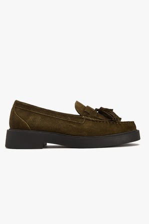 Kadın Hakiki Süet Püsküllü Loafer