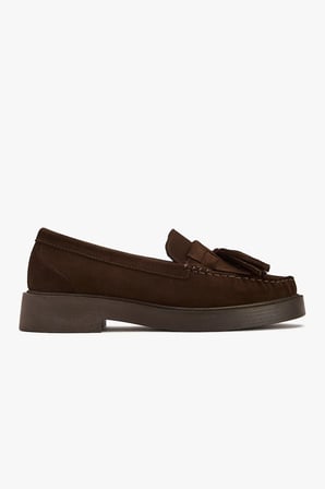 Kadın Hakiki Süet Püsküllü Loafer