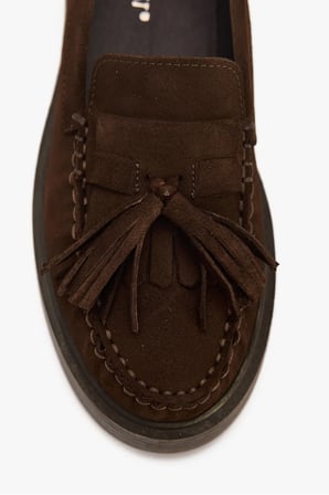 Kadın Hakiki Süet Püsküllü Loafer