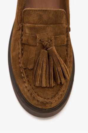 Kadın Hakiki Süet Püsküllü Loafer