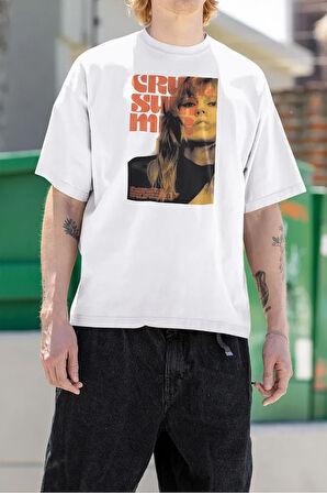 Unisex Taylor Swift Baskılı Unisex Tişört, Oversize Şarkıcı Tişört