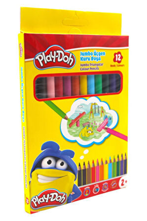 Play-Doh Jumbo Üçgen Tam Boy 12li Kuru Boya Ku008