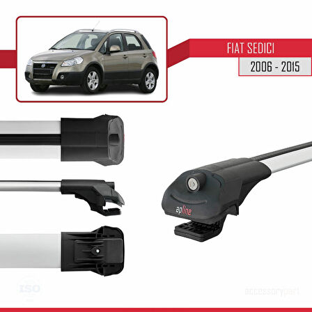 Fiat Sedici 2006-2015 Arası ile Uyumlu ACE-1 Ara Atkı Tavan Barı Gri 2 Adet
