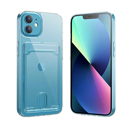 Gpack Apple iPhone 12 Kılıf Ensa Lüx Kartlıklı Sert TPU Silikon