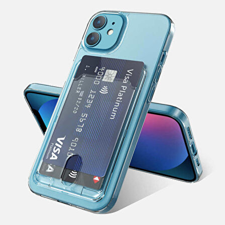 Gpack Apple iPhone 12 Kılıf Ensa Lüx Kartlıklı Sert TPU Silikon