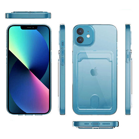 Gpack Apple iPhone 12 Kılıf Ensa Lüx Kartlıklı Sert TPU Silikon