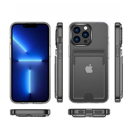 Gpack Apple iPhone 13 Pro Max Kılıf Ensa Lüx Kartlıklı Sert TPU Silikon