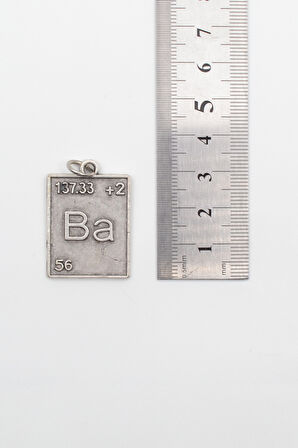 Breaking Bad Ba Element Kolye - PU Deri İp Zincirli Unisex Gümüş Kaplama - 60 cm