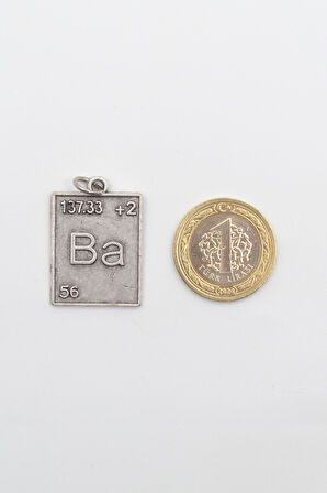 Modern Breaking Bad Ba Element Kolye - Düz Ezme İthal Zincirli Unisex Gümüş Kaplama - 60 cm