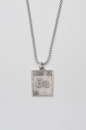 Breaking Bad Ba Element Kolye - Örme İthal Zincirli Unisex Gümüş Kaplama Koleksiyonluk - 60 cm