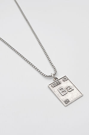 Breaking Bad Ba Element Kolye - Örme İthal Zincirli Unisex Gümüş Kaplama Koleksiyonluk - 60 cm