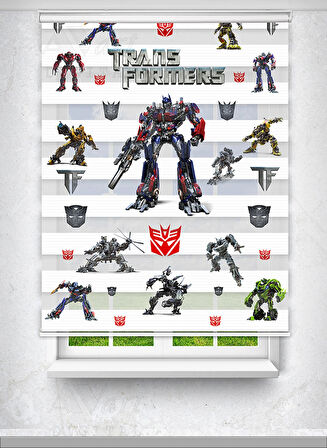 Transformers Robot Baskılı Çocuk Odası Perdesi  - Dijital Baskılı Zebra Stor Perde