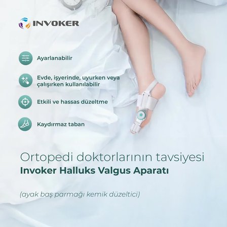 Ayarlı Ayak Başparmak Kemik Düzeltici Halluks Valgus Baş Parmak Eğriliği Düzeltme Aparatı Gece Ateli Beyaz Renk