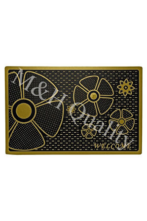 Welcome Yazlı Kapı Önü Paspası Altın Rengi