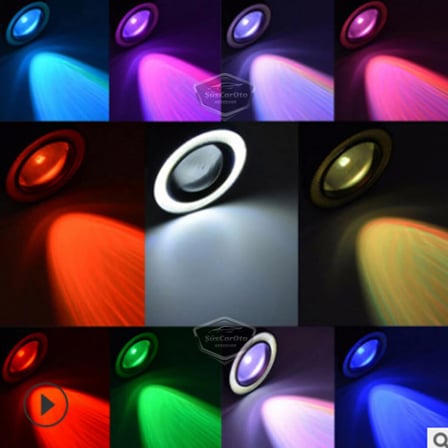 Üniversal Kumandalı RGB Mercekli Angel Sis Farı Metal Su Geçirmez 76 mm Beyaz Halkalı Gündüz Farı Angel Eyes 2 Adet