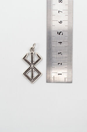 Modern Berserk Manga Kolye - Düz Ezme İthal Zincirli Unisex Gümüş Kaplama Anime Takı - 60 cm