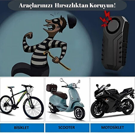 HpyTech Bisiklet Motosiklet Alarm Cihazı Uzaktan Kumandalı Hırsızlık Önleyici Sistem