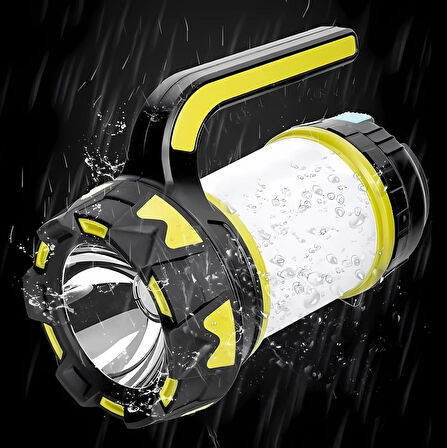 HpyTech Şarjlı LED El Feneri ,5W, 8000 Lümen, 3000mAh Güçlü Işık, Taşınabilir Kamp Feneri