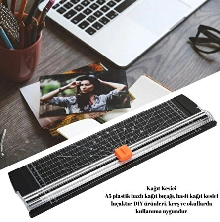 HpyTech A4 Kâğıt Kesme Makinesi Giyotin Kesici  Hassas Cetvelli  Ev ve Ofis için Pratik Kâğıt Kesici