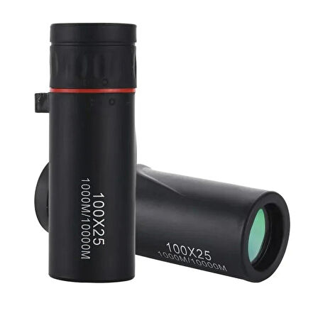 HpyTech  Mini Monoküler Dürbün 100x25| Taşınabilir ve Zoom Özellikli Teleskop - Doğa, Kamp, Seyahat için