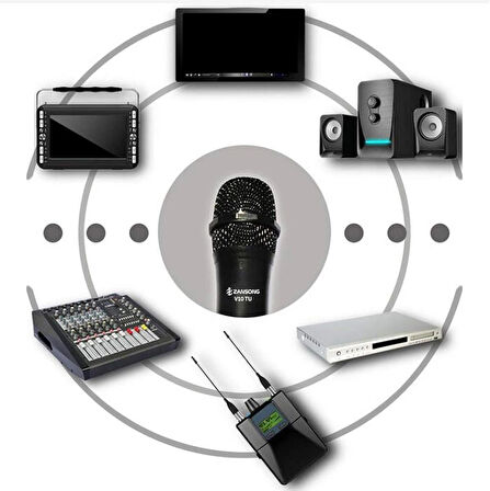 HpyTech Kablosuz El Mikrofonu + USB Alıcı , VHF 268.85/262.85MHz , Öğretmen, Karaoke ve Sunumlar İçin
