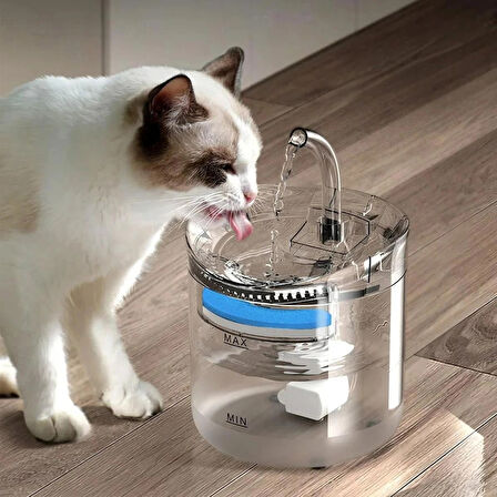 HpyTech Otomatik Kedi Köpek Su Sebili 2L ,Hareket Sensörlü, Filtreli, Musluk Uçlu Akıllı Su İçme Çeşmesi