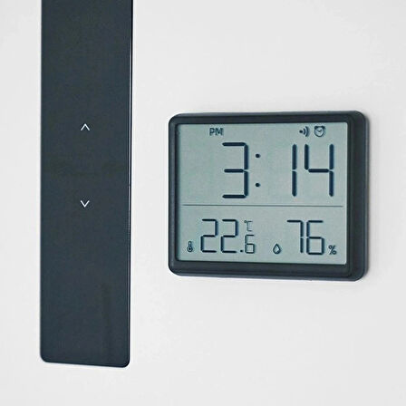 HpyTech Mıknatıslı Dijital Mini Saat  LCD Ekran, Sıcaklık ve Nem Göstergeli, Alarmlı