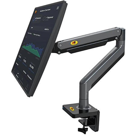 HpyTech Gazlı Yaylı Monitör Kol Standı,North Bayou Ayarlanabilir, Masa Üstü, VESA Uyumlu(22’’ – 40’’)