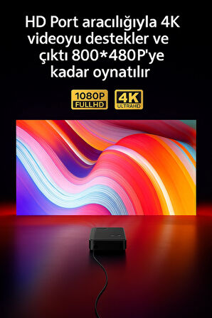 HpyTech A30 Mini Projeksiyon Cihazı Full HD 1080p WiFi Destekli – Kablosuz Telefon Yansıtma