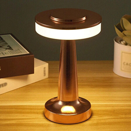 HpyTech Şarjlı Dokunmatik LED Masa Lambası  Metal Gövde Taşınabilir Gece Işığı  Ev, Kafe, Restoran için
