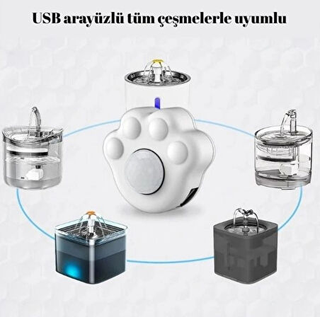 HpyTech Kedi Su Sebili Hareket Sensörü  3 Metreye Kadar Otomatik Algılama USB Girişli