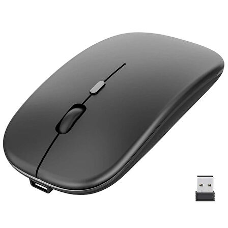 HpyTech Sessiz Bluetooth Kablosuz Mouse  Çift Modlu – Şarjlı – Ofis & Laptop Uyumlu