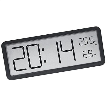 HpyTech Dijital Masa ve Duvar Saati  Termometre & Nem Göstergeli LCD Saat  Büyük Ekranlı, Sessiz