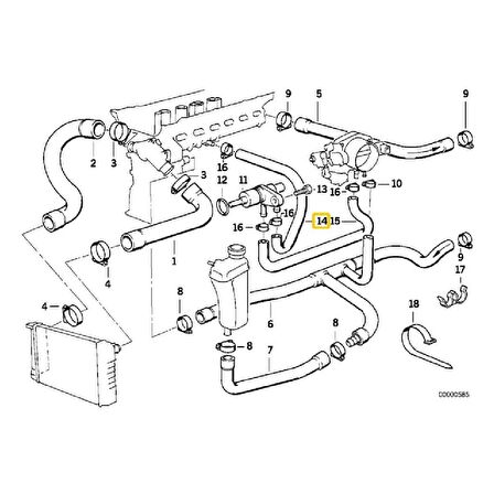 BMW E36 M50 MOTOR BLOK SU HORTUMU 13541735173