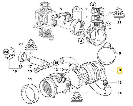 BMW E38 VE E39 M52 MOTOR RAPRO HAVA AKIŞ KÖRÜĞÜ 13541740931