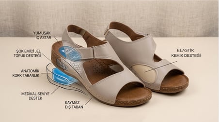 ROY&JONES KADIN ANOTOMIK/KEMİK DESTEKLİ SANDALET K500-101