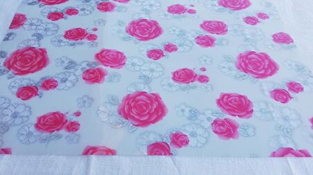 ŞEFFAF DESENLİ  80cm x 180cm MASA ÖRTÜSÜ 1.7mm KALIN PVC KAYMAZ MASA ÖRTÜSÜ