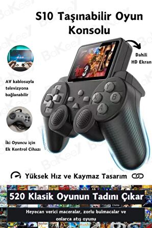 Bakeey Taşınabilir 520 Oyunlu Kablosuz Oyun Konsolu Atari Oyun Konsolu Game Stick Retro Konsol