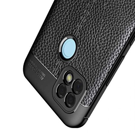 Smcase Realme C25s Kılıf Kamera Korumalı Deri Dokulu Silikon