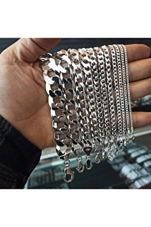 Gurmet 925 Ayar Gümüş Erkek Bileklik Künye 8mm 233708041