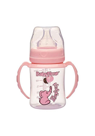 Baby Time Bt078 Geniş Ağız Kulplu Pp Biberon 150 Ml - Pembe