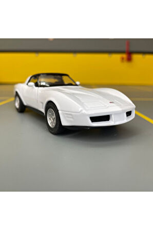 Chevrolet Corvette 1982 1/36 Ölçek *c&c Model Garage* Çek Bırak Metal Model Oyuncak Araba