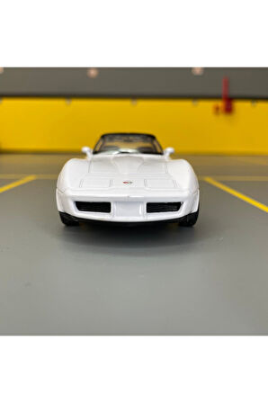 Chevrolet Corvette 1982 1/36 Ölçek *c&c Model Garage* Çek Bırak Metal Model Oyuncak Araba